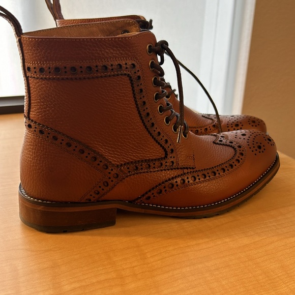 Marc Nolan Belmont Wingtip Boots Brown Size 7 - Picture 2 of 5